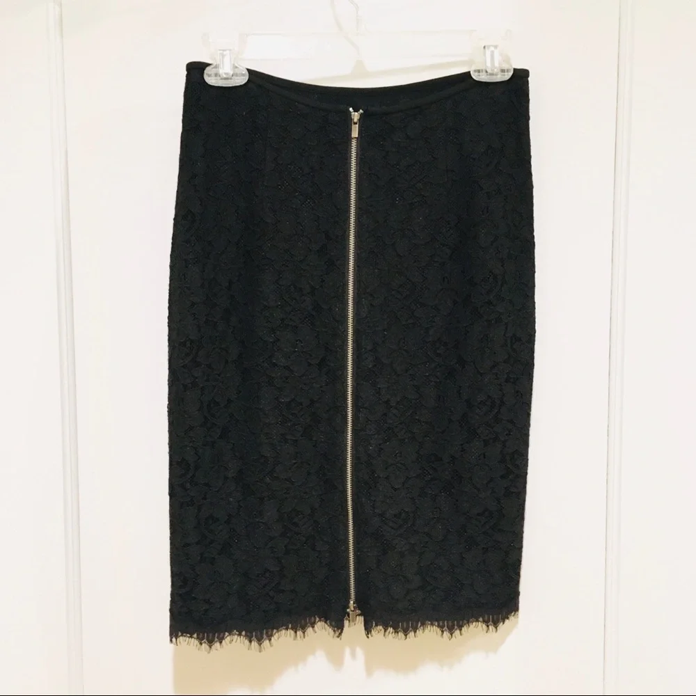 Diane von Furstenberg Scotia Lace Pencil Skirt Black 4